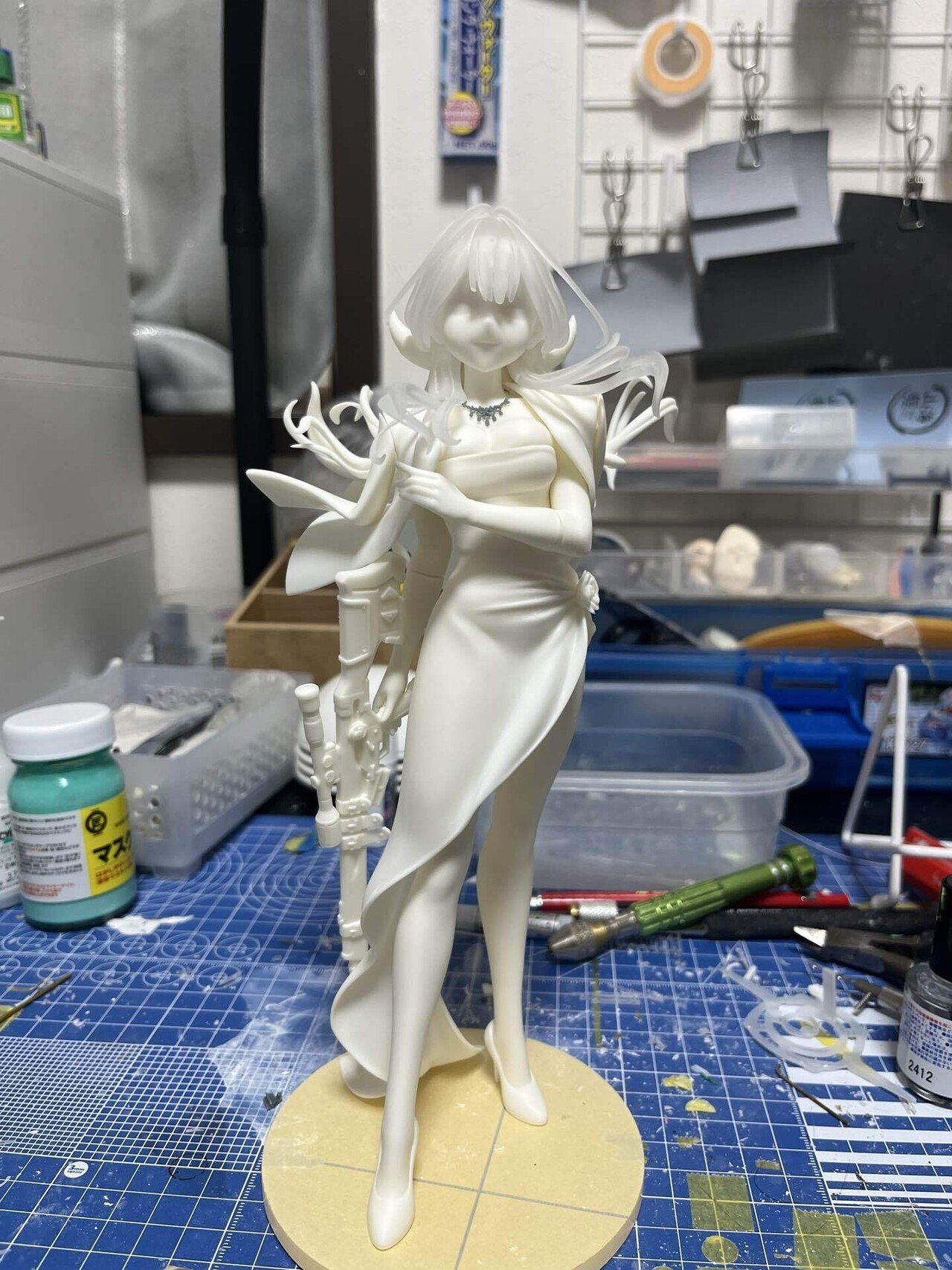 ガレージキット ブルーアーカイブ陸八魔アル（ドレス）制作記録 ｜お茶漬け