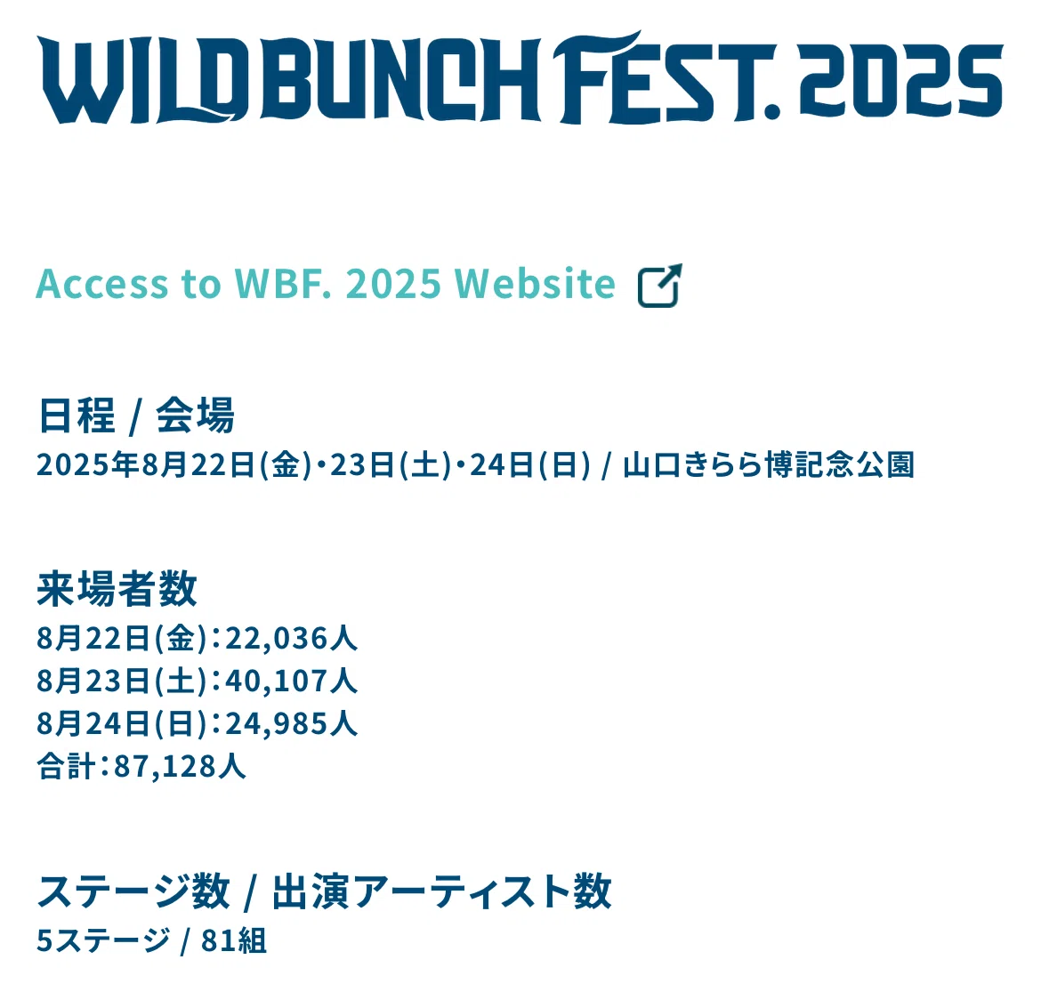 WILD BUNCH FEST. 8月23日の観客数は40000人｜REI :