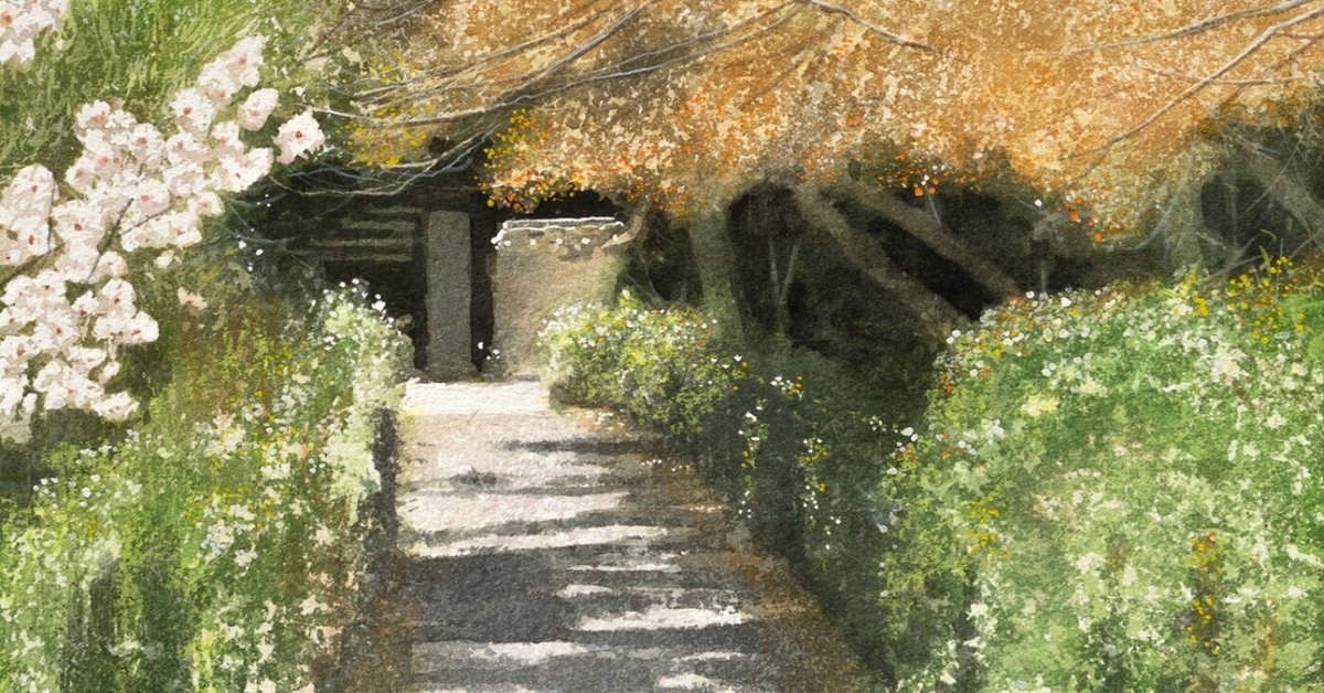 小径の先・・・水彩で描く京都嵯峨野風景・新作｜MASATO ART WORKS