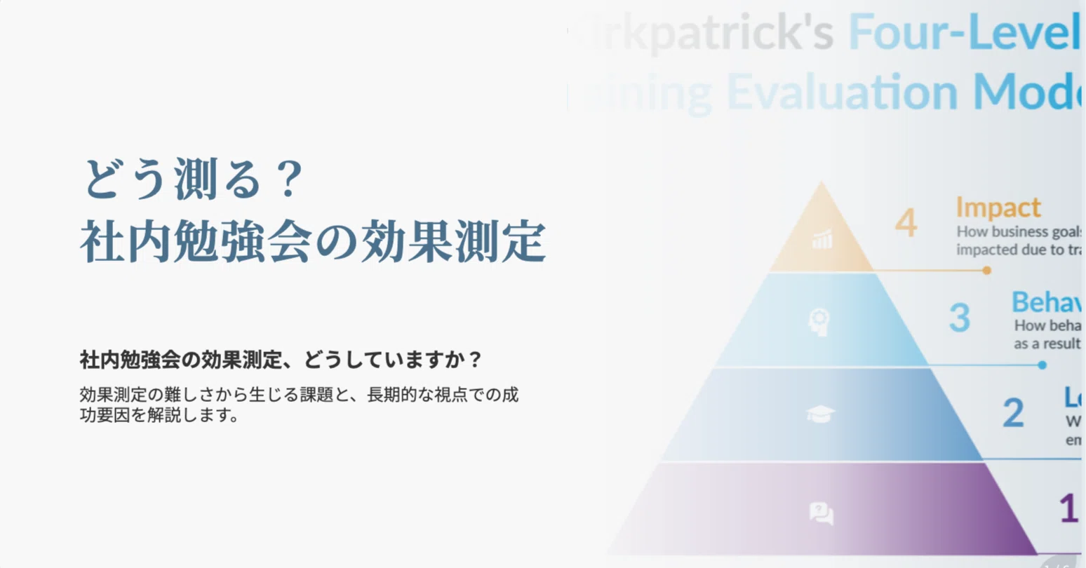 社内勉強会の効果測定、どうやって『成果』を見える化する？｜cacumo藤木了