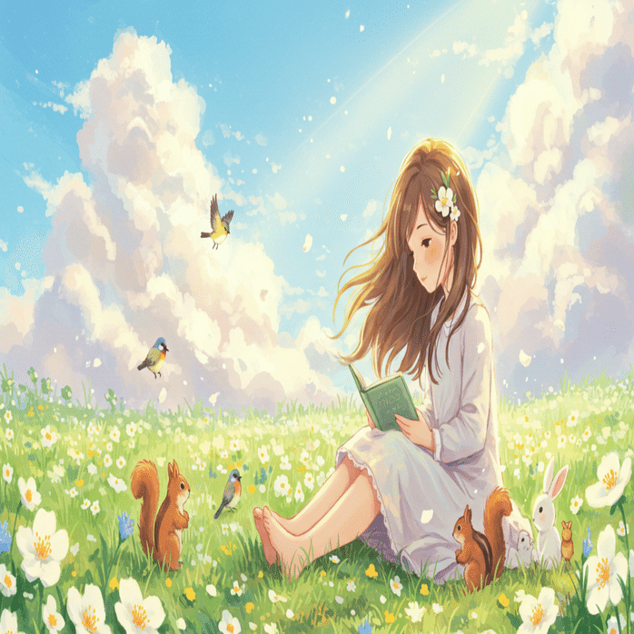 🔰AIイラスト】超初心者。imageFXで作る、本を読む少女📕｜ぐうママ