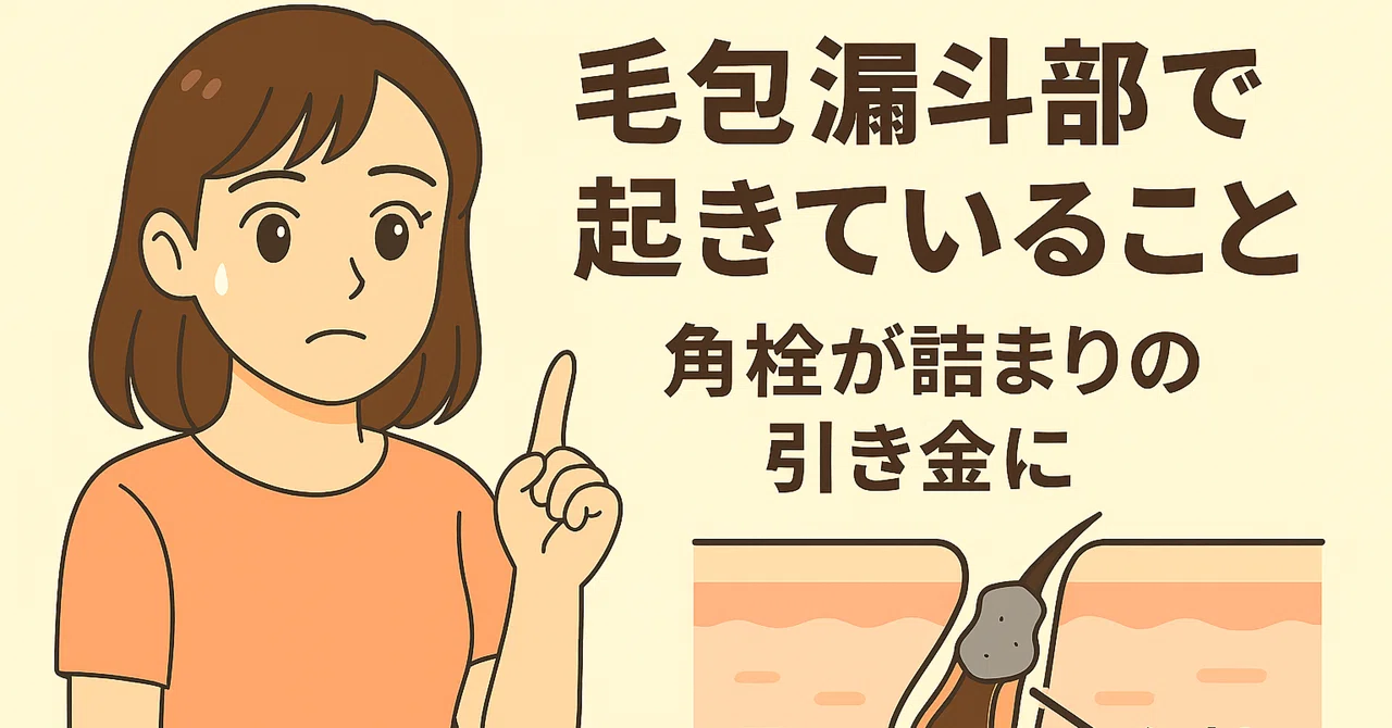 🕳 毛包漏斗部で起きていること──角栓が詰まりの引き金に｜ちふゆ｜Chocobraラボ