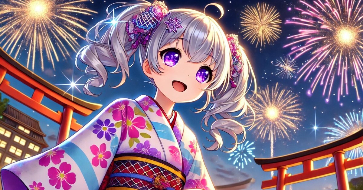 AIイラスト】8月おわり（花火編）｜石木