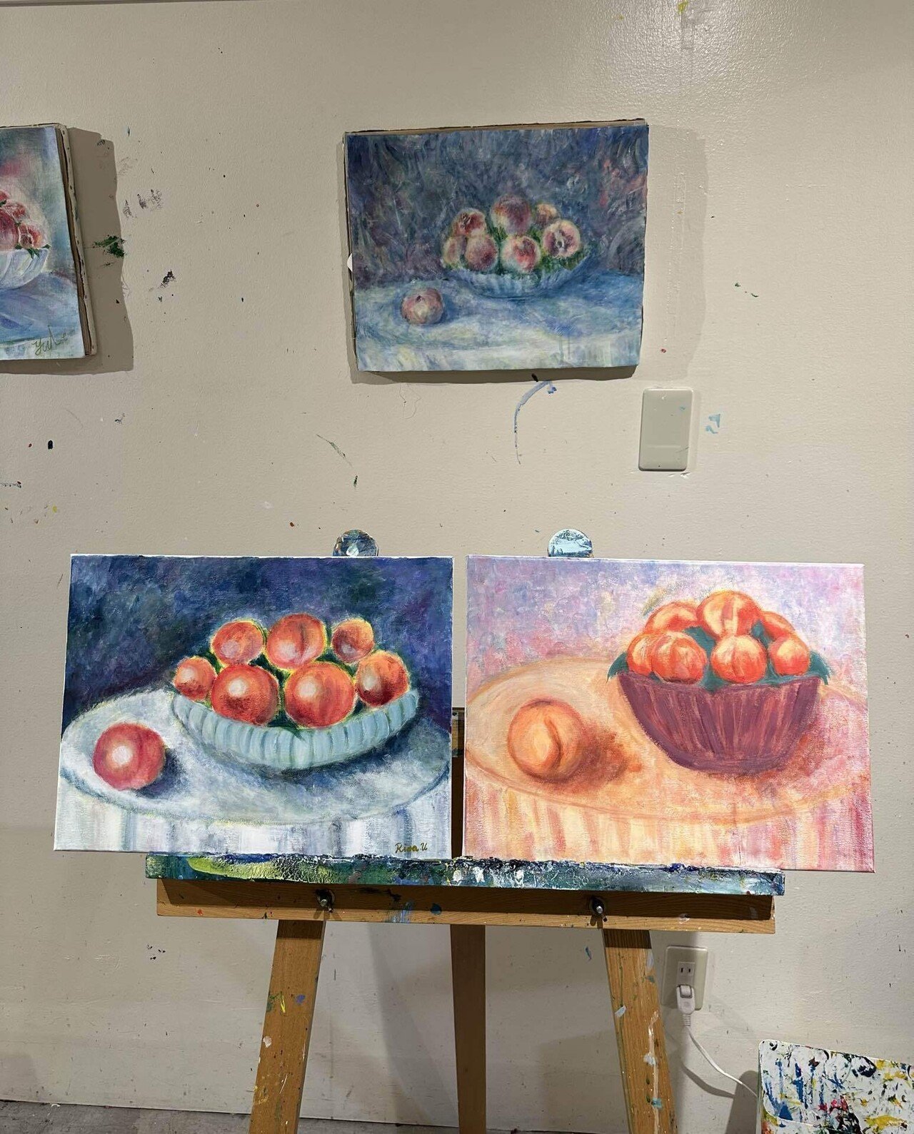 ルノワールの桃の絵を描いてみた🍑🍷ワイン片手にアート体験②｜life