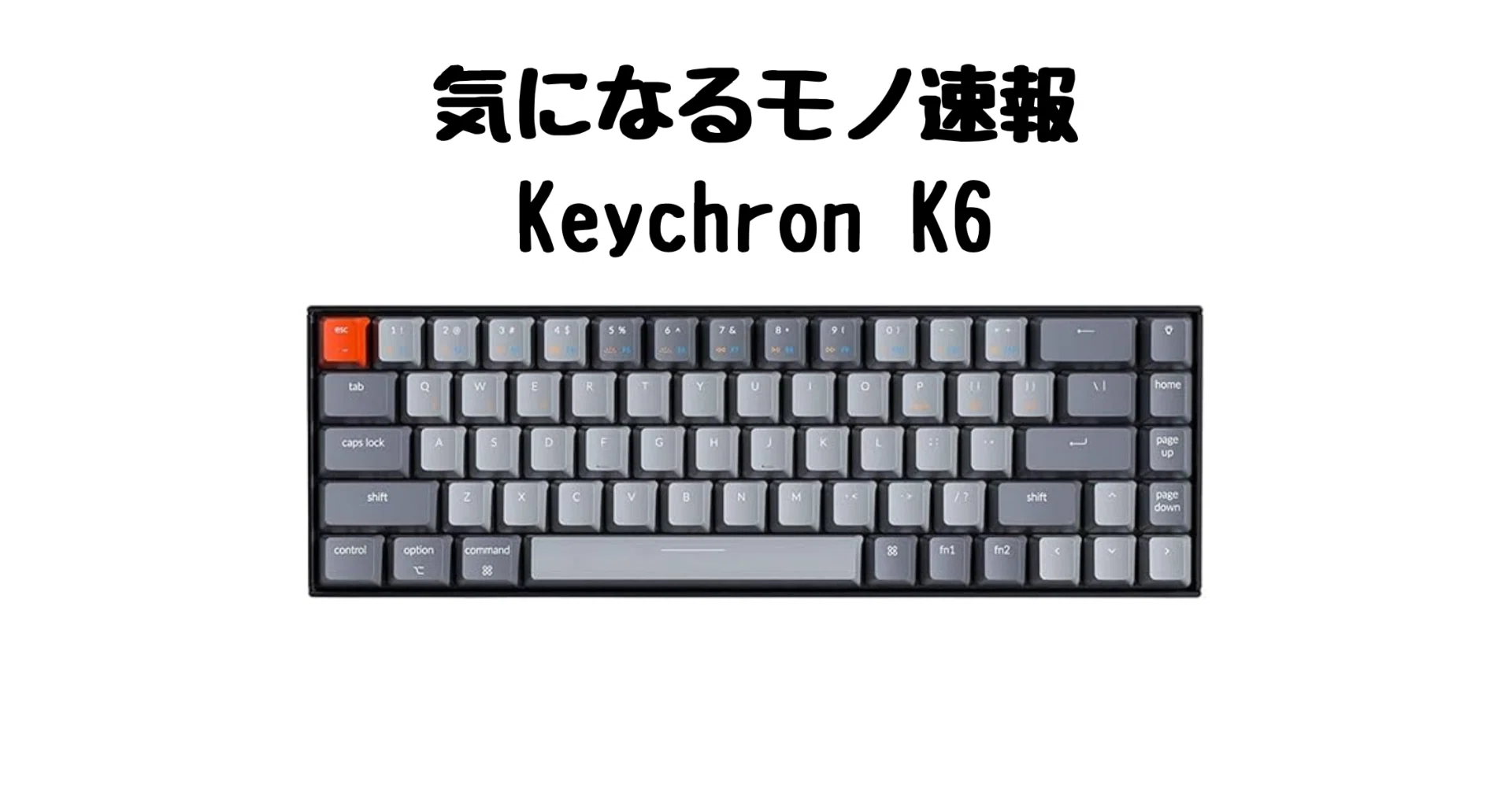 Keychron K6】65%レイアウトで作業効率アップ。コンパクト＆高性能な