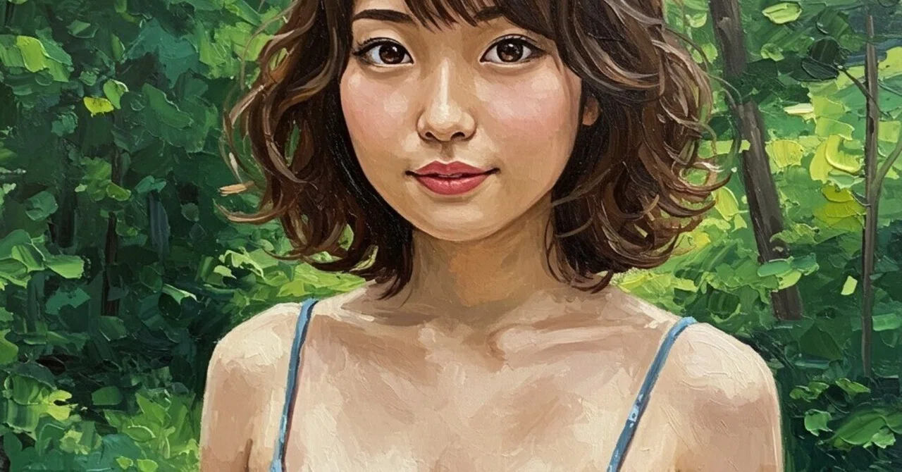 グーグル de 女子（油彩画、森の小径） @ImageFX & Whisk＋プロンプト