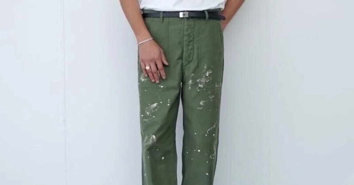 パンツ AURALEE Washed Bleached Baker pants AURALEE / Washed Baggy Satin Bleached Baker Pants (Olive