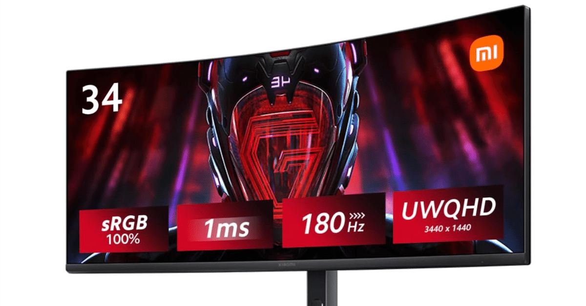 xiaomi G34WQi 34インチ UWQHD 180hz 湾曲 WQHD/180Hzで3万円台！Xiaomiから曲面ウルトラワイドゲーミング