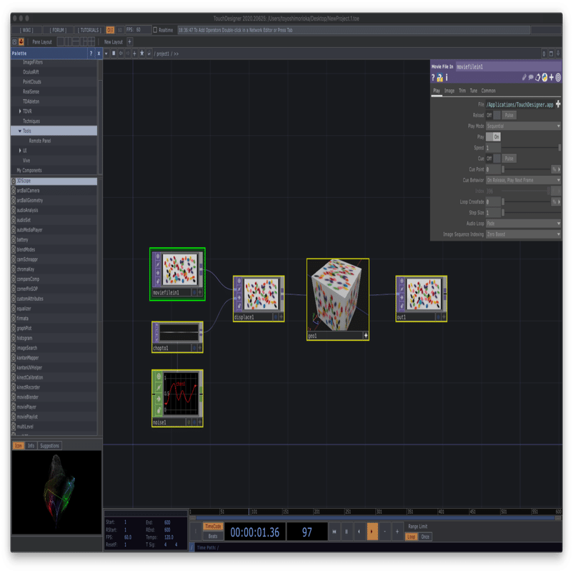 TouchDesignerの基本操作 / オペレータの操作｜Toyoshi Morioka