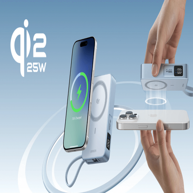 UGREEN MagFlow マグネット式モバイルバッテリー 10000mAh 25W：世界初