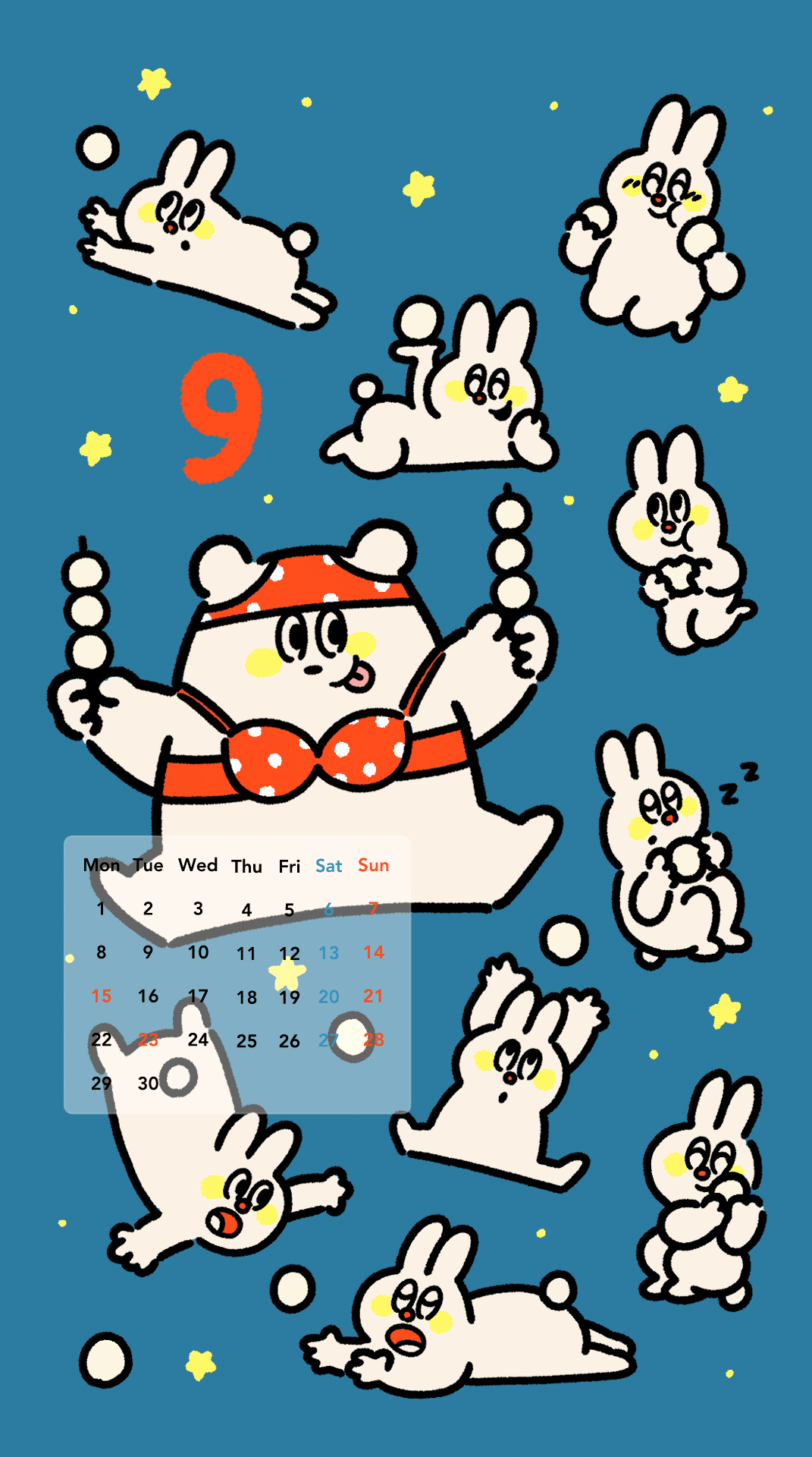 9月待ち受け画像配布】｜Hanamuguri | イラストレーター