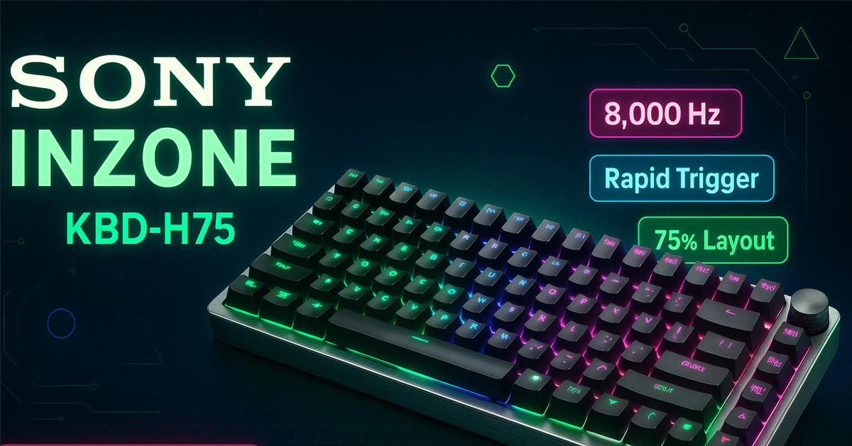 SONY INZONE KBD-H75 ゲーミングキーボード – 8,000 Hz×Rapid
