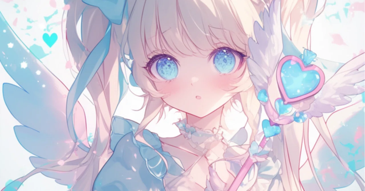 水色魔法少女100人くらいAIイラスト｜こうな姫｜原宿の姫