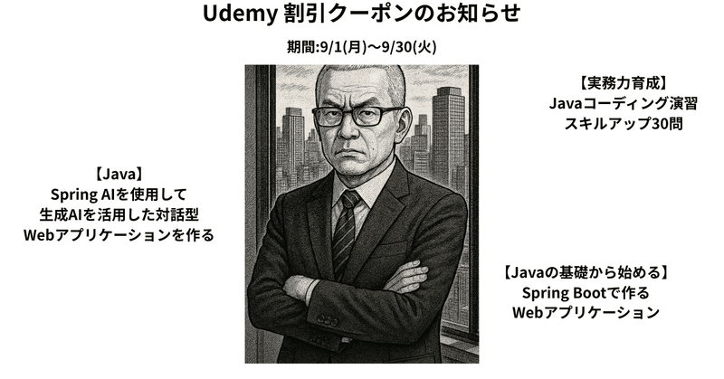 【Udemy】Java教材、9月の割引クーポン情報