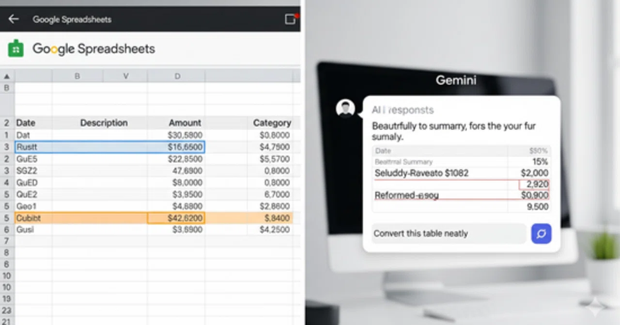 Gemini in Google Sheets can now cleanly convert tables from ...