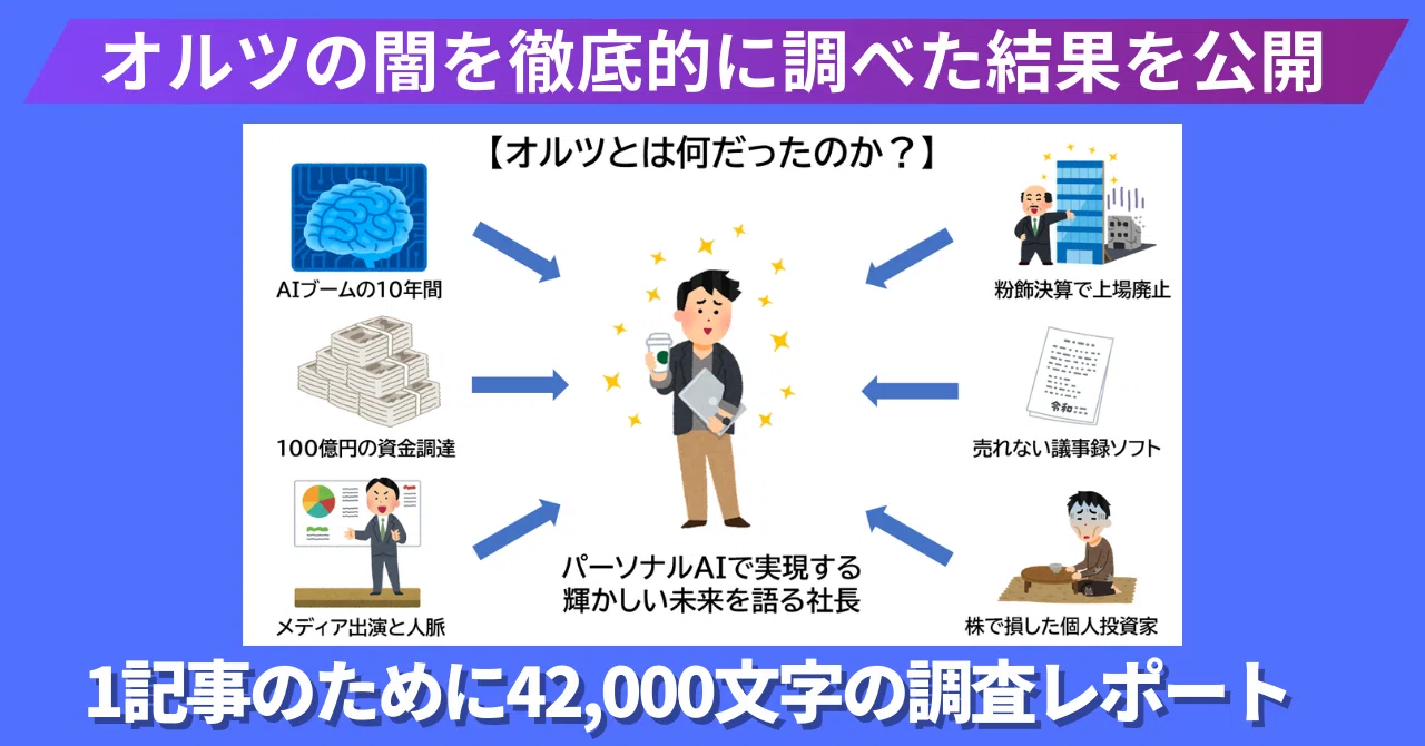 オルツの売上不正を追求した記事のために調べた情報一覧（約42,000文字 