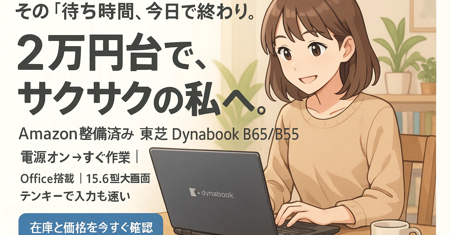 驚愕の2万円切り】私が古いパソコンを捨てて東芝Dynabook B65/B55整備