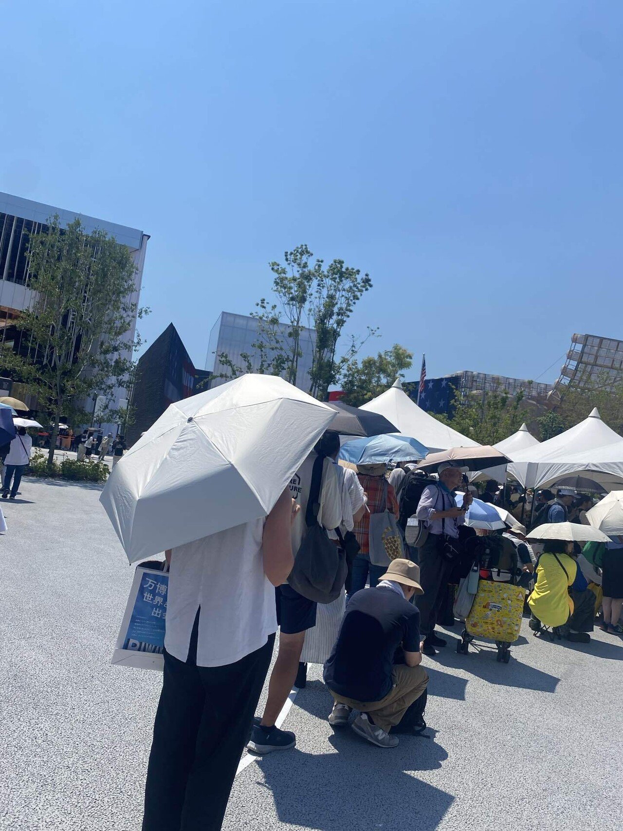 万博 英国館 兼用笠 カラフルなデザインと、大きめサイズでリュック