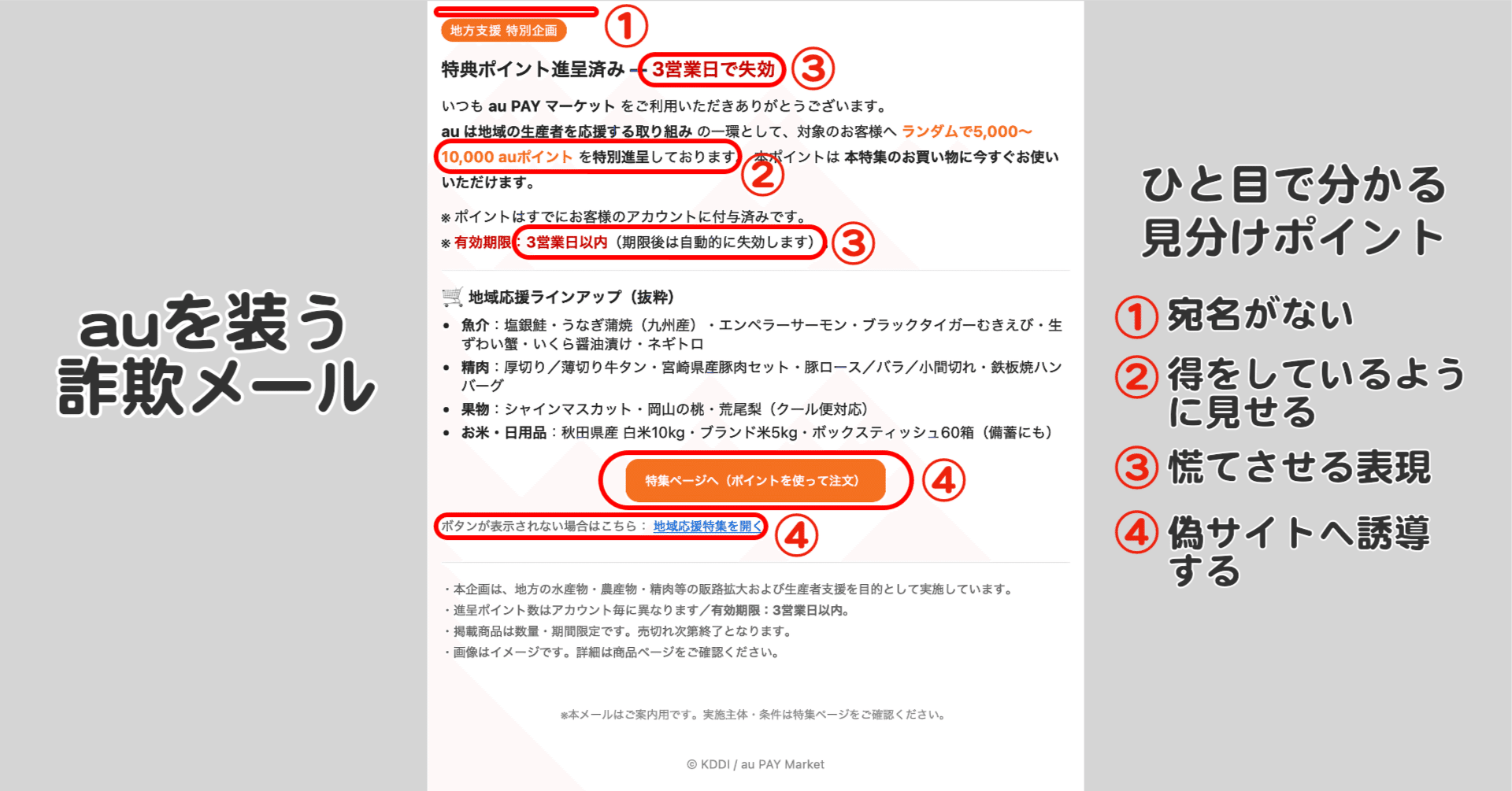 YU様ご確認用専用ページとなります。 au PAY》特典進呈を装う偽メールに注意｜ネット安心ガイド