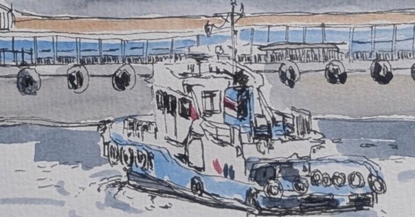 横浜　山下公園　水彩画　　氷川丸　SHO ペンで描く水彩画〜横浜・山下公園氷川丸を描く - YouTube