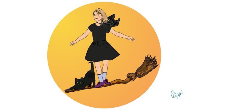 魔女と箒と黒猫　