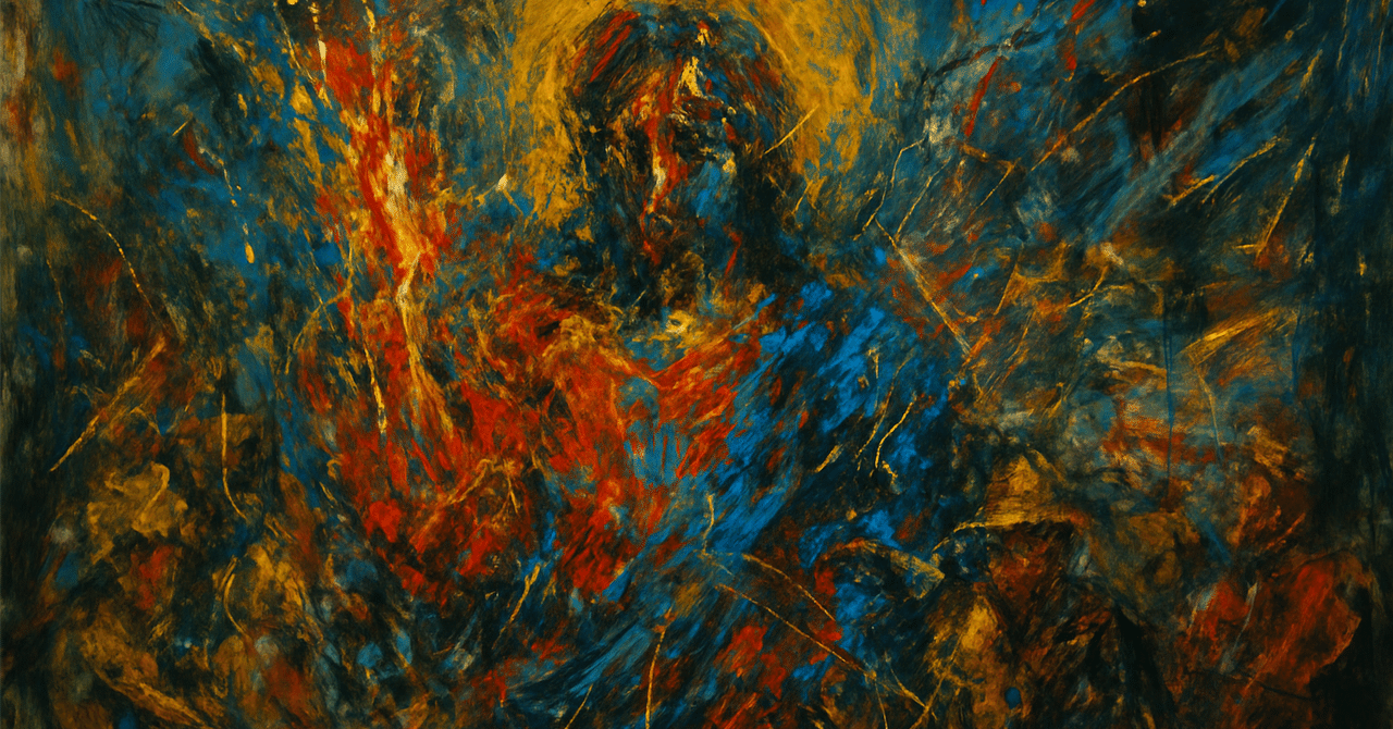 青と黒の油彩画　抽象表現主義 rectangle_large_type_2_3f61027