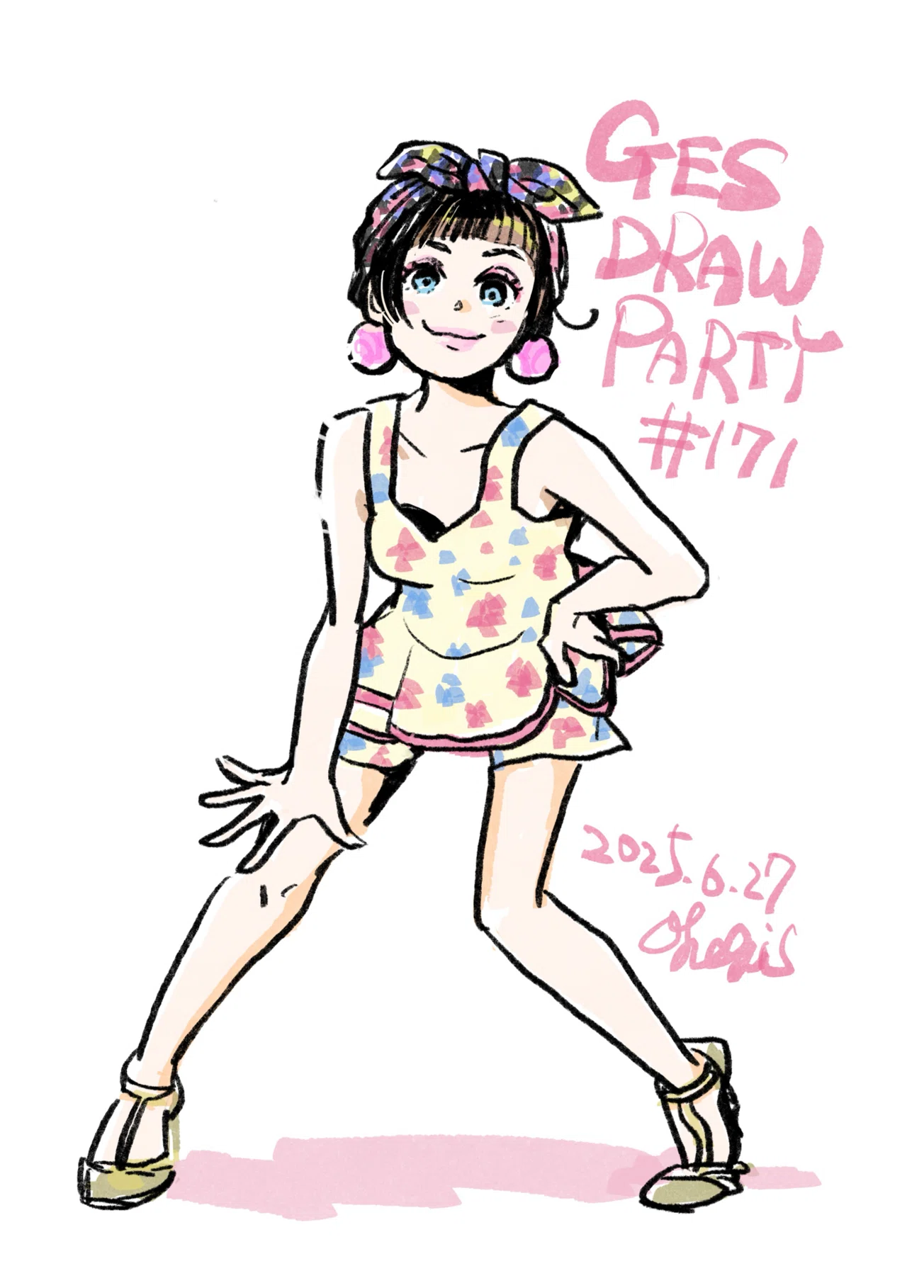 GesDrawPARTY 静止画リファレンスからイラストまとめ｜おはぎす
