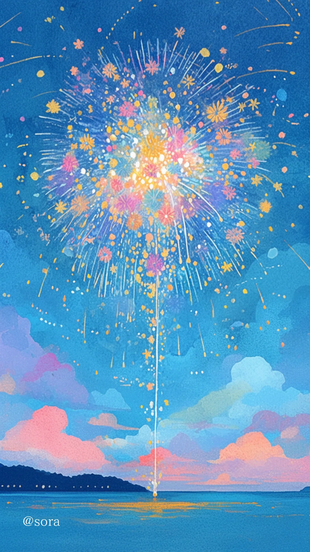 空に咲く、夢の花たち ― AIアートで綴る夏の記憶』｜藍空|そら | 癒し