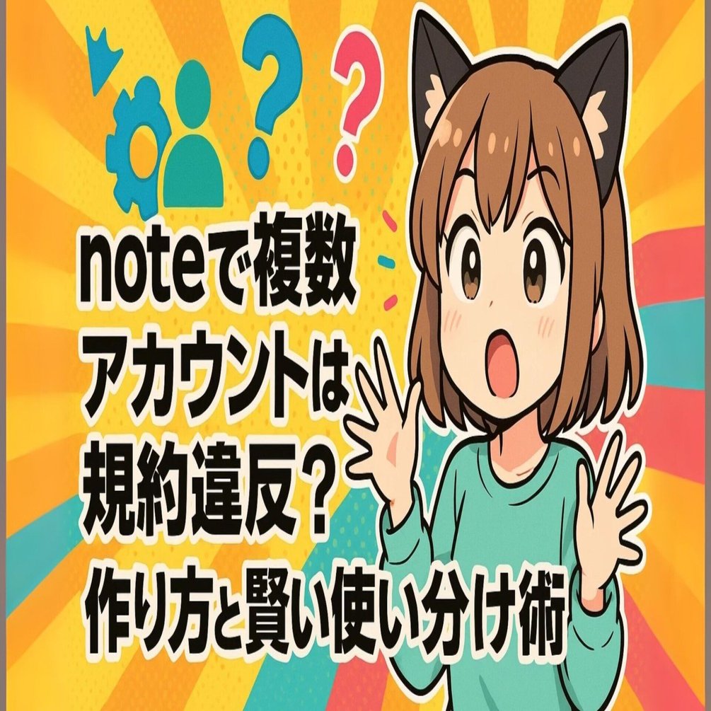 noteで複数アカウントは規約違反？作り方と賢い使い分け術｜ここみ｜AI