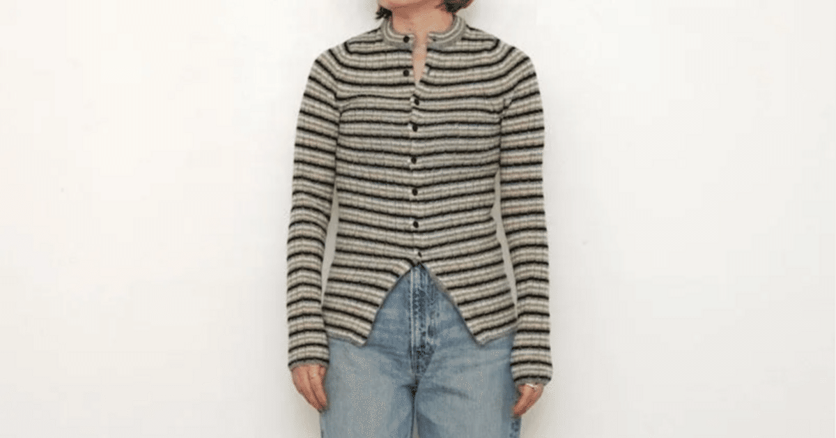 美品　オーラリー　SHETLAND WOOL CASHMERE カーディガン ◇AURALEE（オーラリー）SHETLAND WOOL CASHMERE RIB KNIT