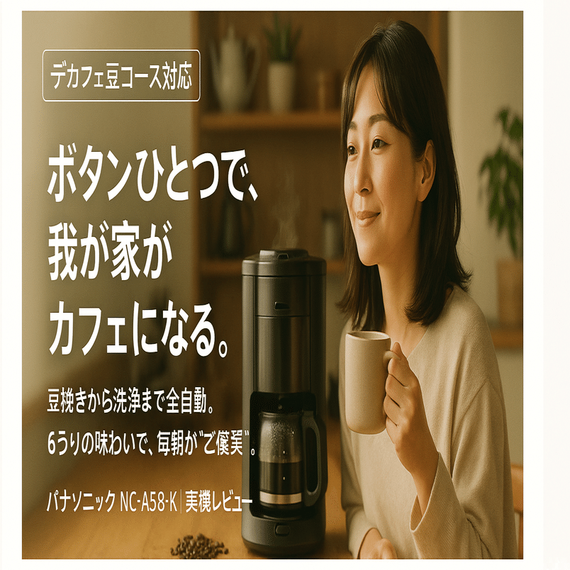 口コミ】ズボラな私でも毎日続く！パナソニックNC-A58-Kは豆挽きから