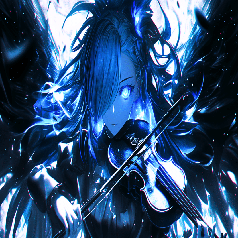 蒼の調べが、漆黒を裂くとき【画像生成AI＋4コマ漫画】｜Alpaka