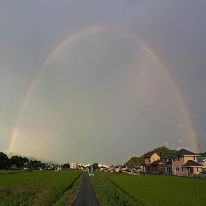 長野県 写真 丸虹 巨大な虹＝吉兆の共有に喜ぶ｜坂本竜男