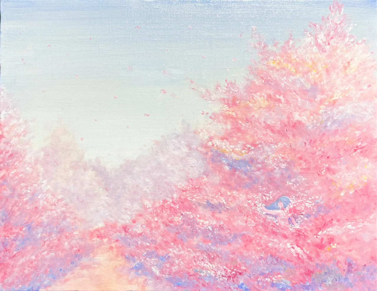 題名：「あの時の恋よ、ここに記す。」水彩画（アクリル）
