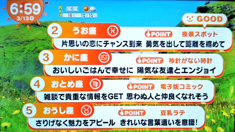 の 運勢 めざまし 今日