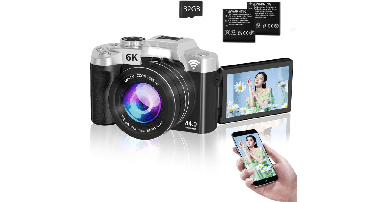 Saluyar 8400万画素デジタルカメラ 6K録画 8400万画素Wi-Fiコンパクトカメラ｜GetGadgetGot