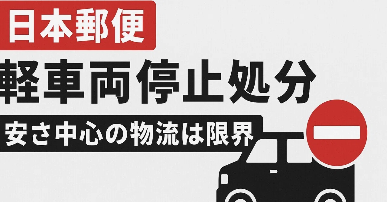日本郵便「軽車両停止処分」が示すもの｜物流現場ラボ ロジた