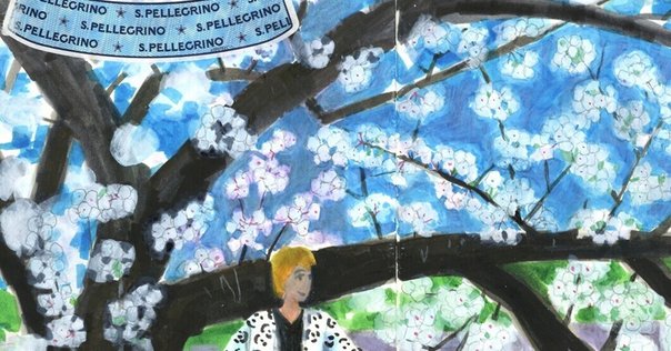 アクリル絵の具で「桜空」を描いてみた｜junya_art