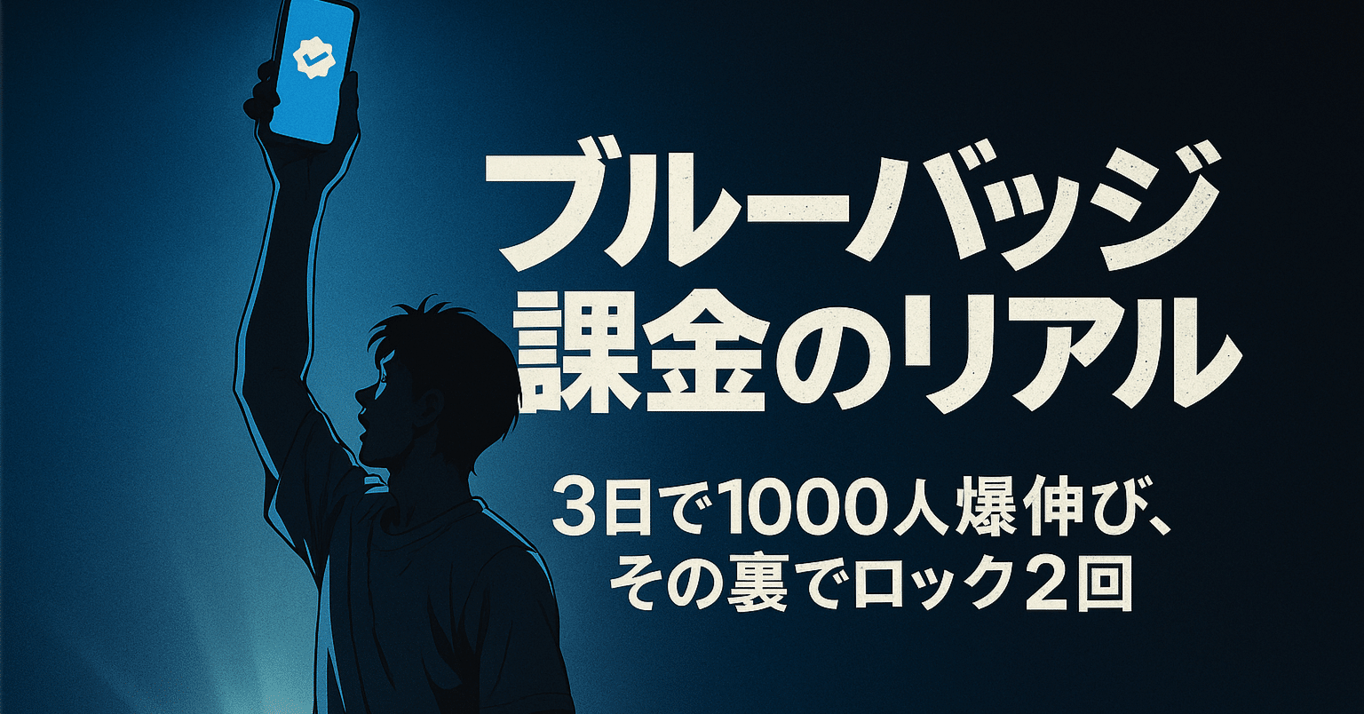 ブルーバッジ課金でXのフォロワーは増えるのか？3日で1000人爆伸びした