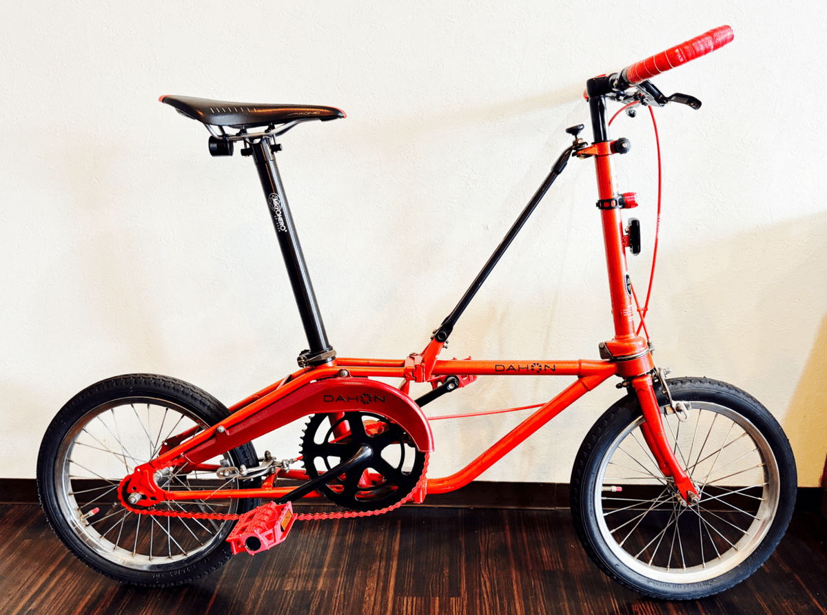 オールドDAHON 折りたたみ自転車 レッド DAHON】オールドダホン ─ 折りたたみ自転車、魅惑のフォルムと