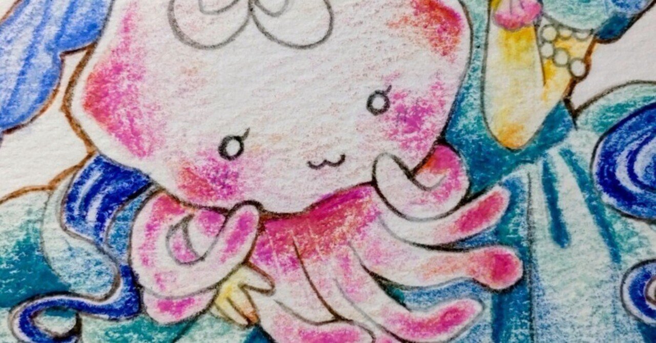 海月ちゃんminiを色鉛筆で描く。｜はちた