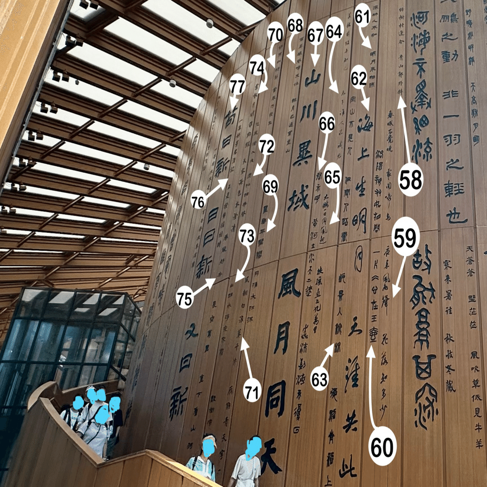 中国美術　漢詩 漢文 ？㍉文字 万博】中国パビリオン壁面の漢文【完全版】｜水彩