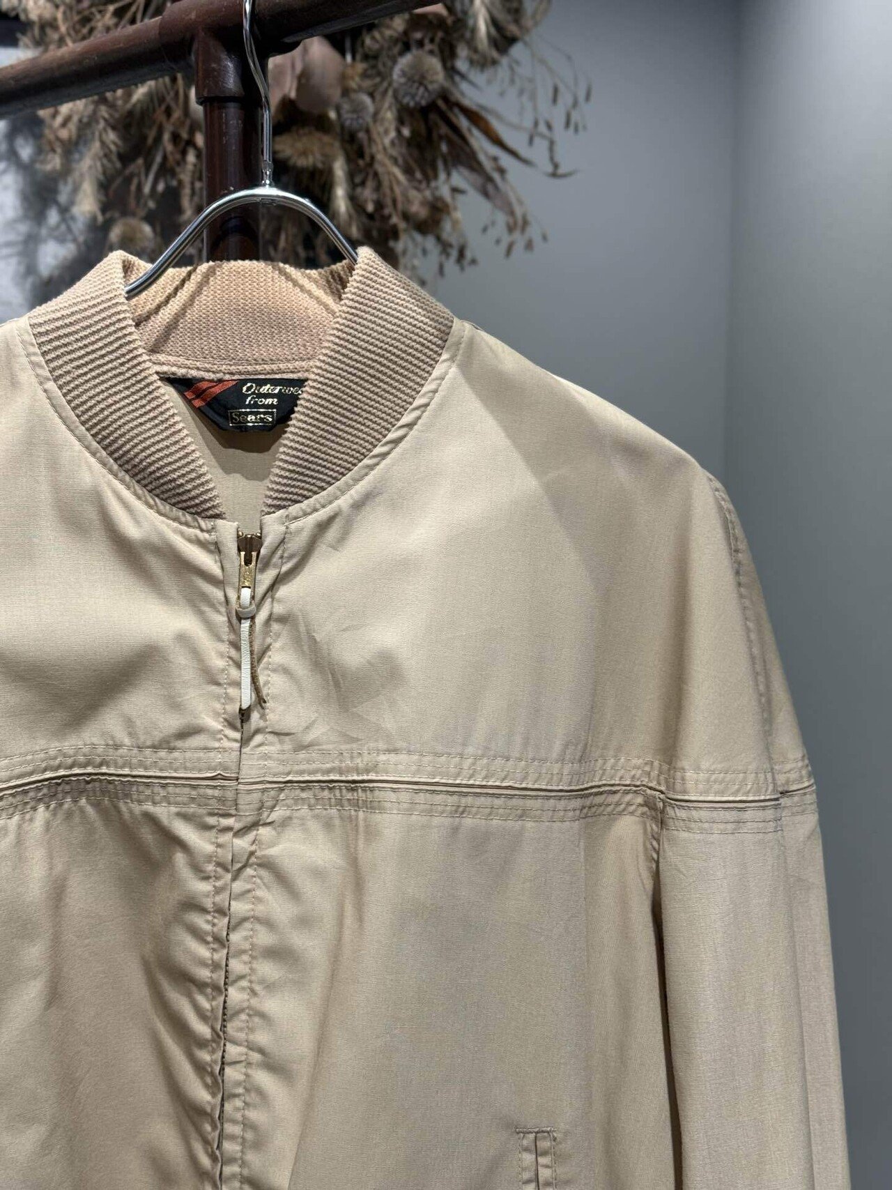 70〜80's sears ダービージャケット L ベージュTALONジップ 1970's Sears ダービージャケット｜名作をサンプリングした一着