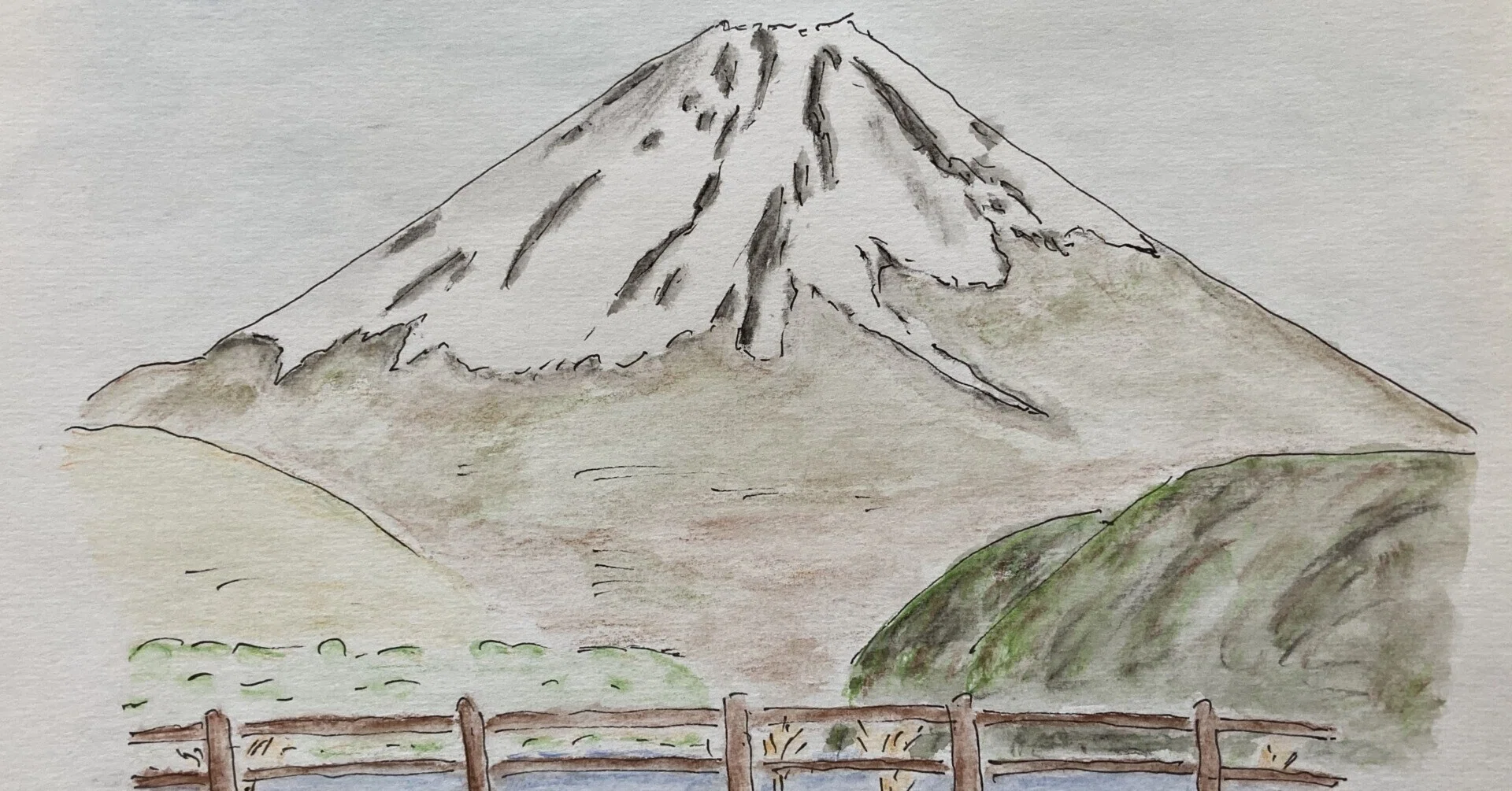 富士山スケッチ⑳】金時山・精進湖・本栖湖｜Mt. Fuji