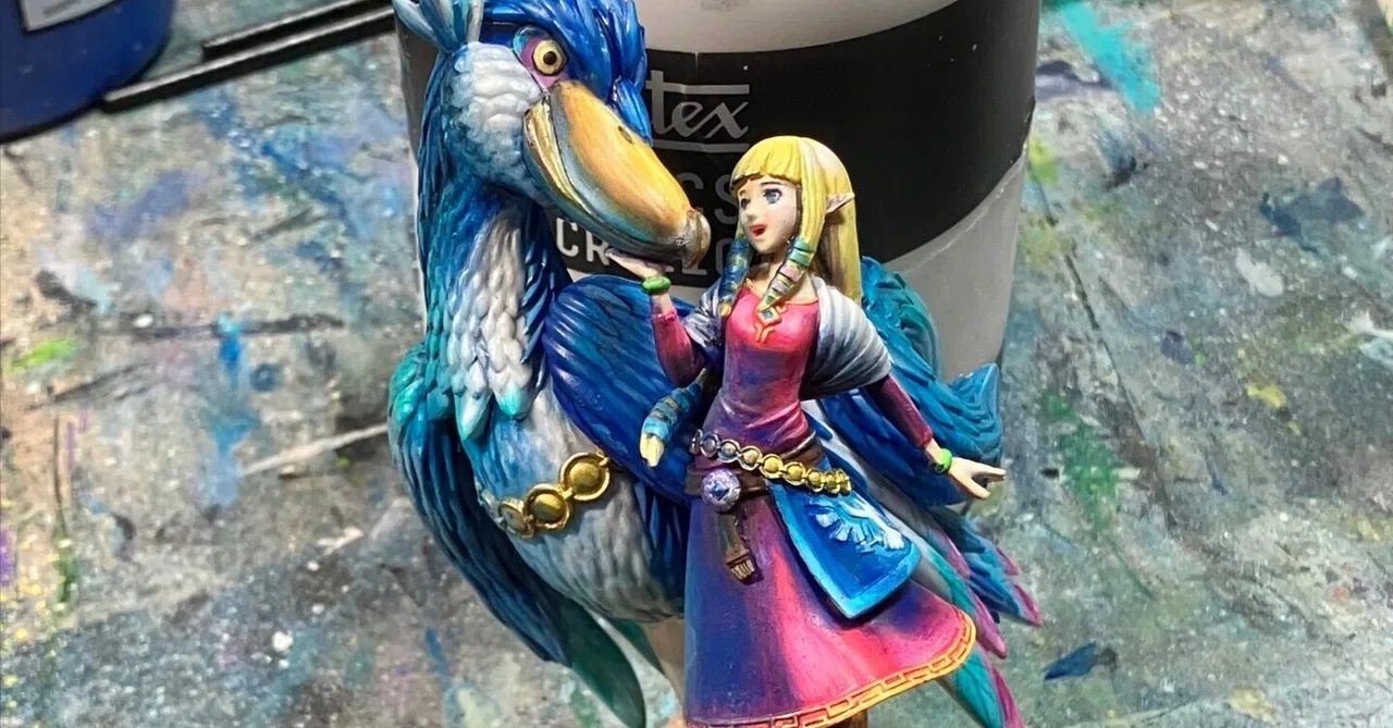 Painting a Zelda amiibo｜いちかわなる