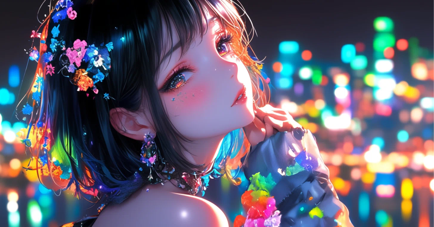 きらきらの夜の街_Midnight Neon Art Part3｜AIイラスト｜Kinu｜AI