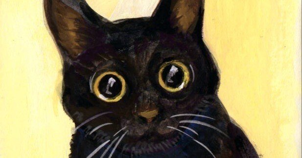 黒猫ちゃん（アクリルガッシュ）｜神田川グフ