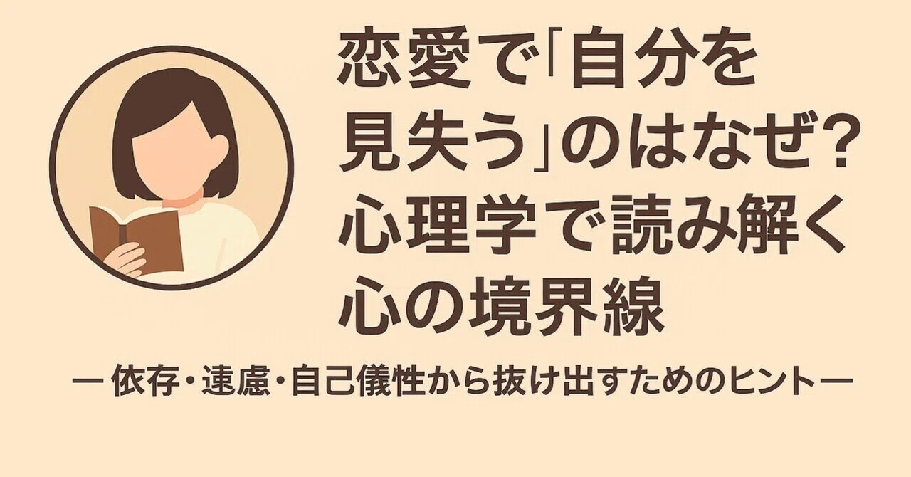 「恋愛で“自分を見失う”のはなぜ?心理学で読み解く心の境界線」―依存・遠慮・自己犠牲から抜け出すためのヒント―|juicy
