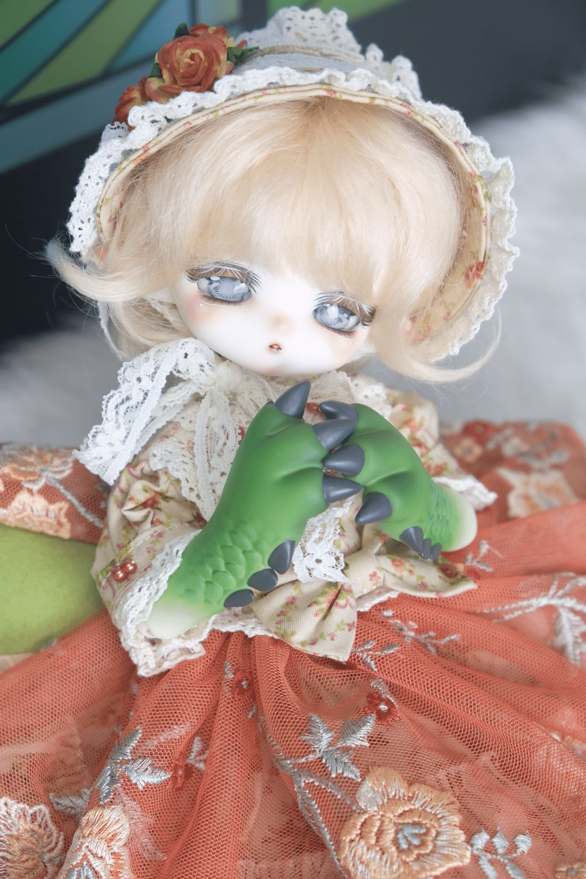 【希少】ワニノコドール Coral Reef Doll 珊瑚礁×鯨島 ワニ 鰐 BJD Pure Crocodile Head +