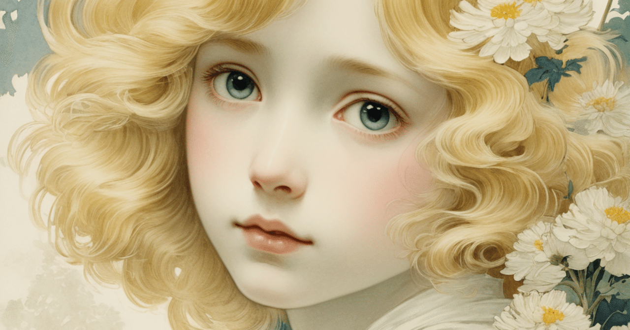 ☆AIアート☆　花と少女の水彩タッチ絵画　額付き ☆AIアート☆ 花と少女の水彩タッチ絵画 額付き